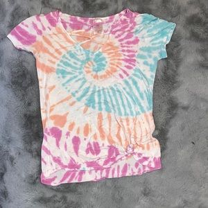 Tie die tee shirt, 3-5 women’s, pink, blue, orange, good quality, barley worn.